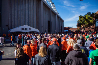 The line outside the dome to get into the game at Gate N stretched almost all the way back to Hendricks Chapel. With a 6-1 record going into the game, fans were quick to buy tickets and sell out the dome. 
