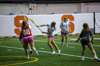 Syracuse Women’s Lacrosse Club starts out strong this year with a new lineup of captains: Claire McMahon, Sophia Carnicelli, Katy Martin and Cami Pasqualoni.
